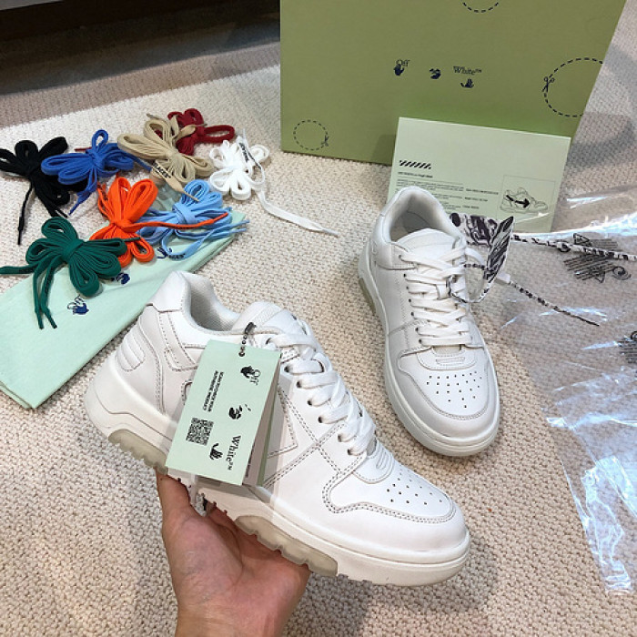 ofw out of office low-top leather sneakers