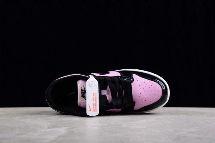 nike dunk low black patent pink dj9955-600